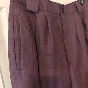 Purple | High-Waisted Trousers | 100% Wool | 80s Power Suit